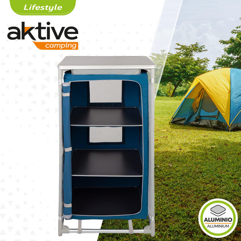 Armário de cozinha desmontável Aktive para camping - 60x49x106 cm