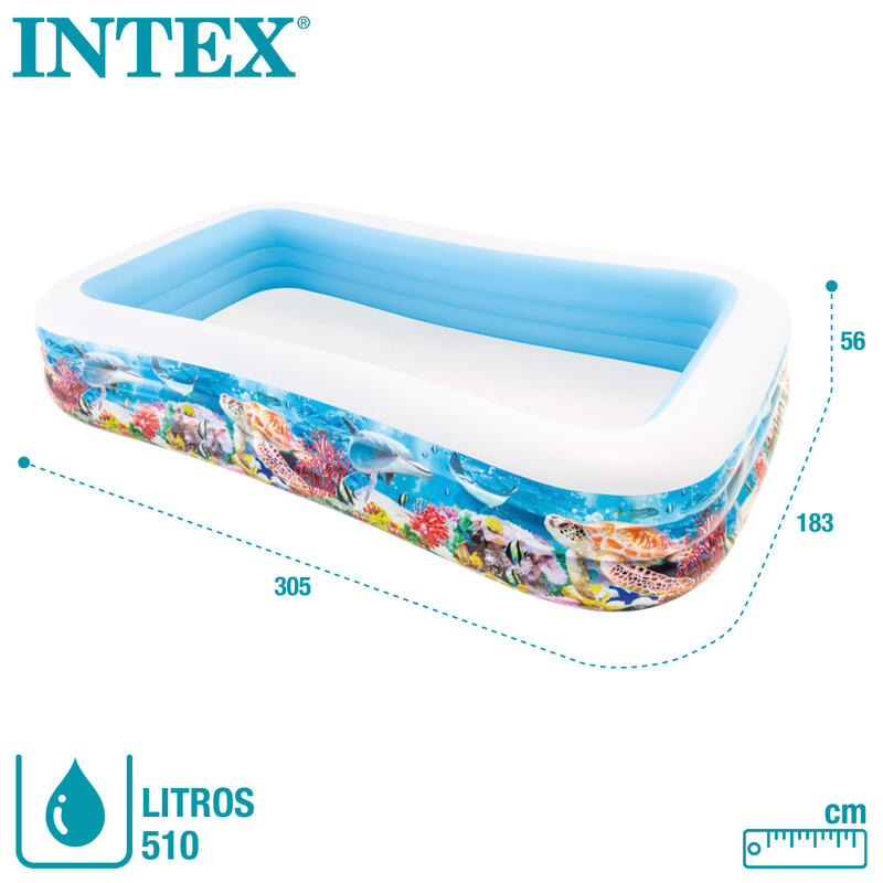 Piscina insuflável Intex tropical 305x183x56 cm - 999 litros