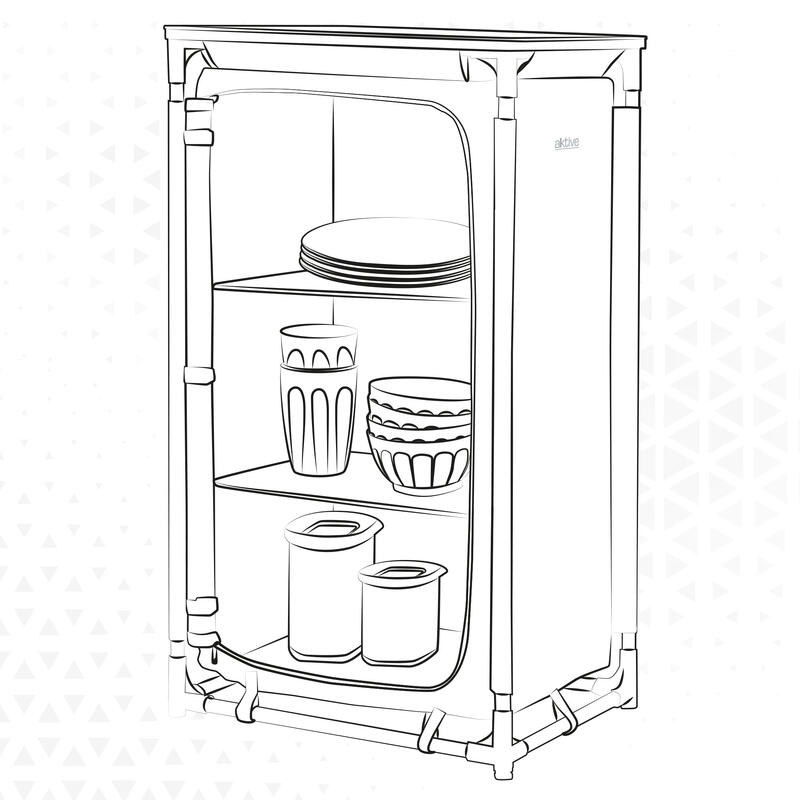 Armário de cozinha desmontável Aktive para camping - 60x49x106 cm