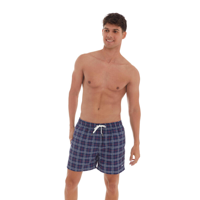 Short de natación para hombre Docor azul cuadros