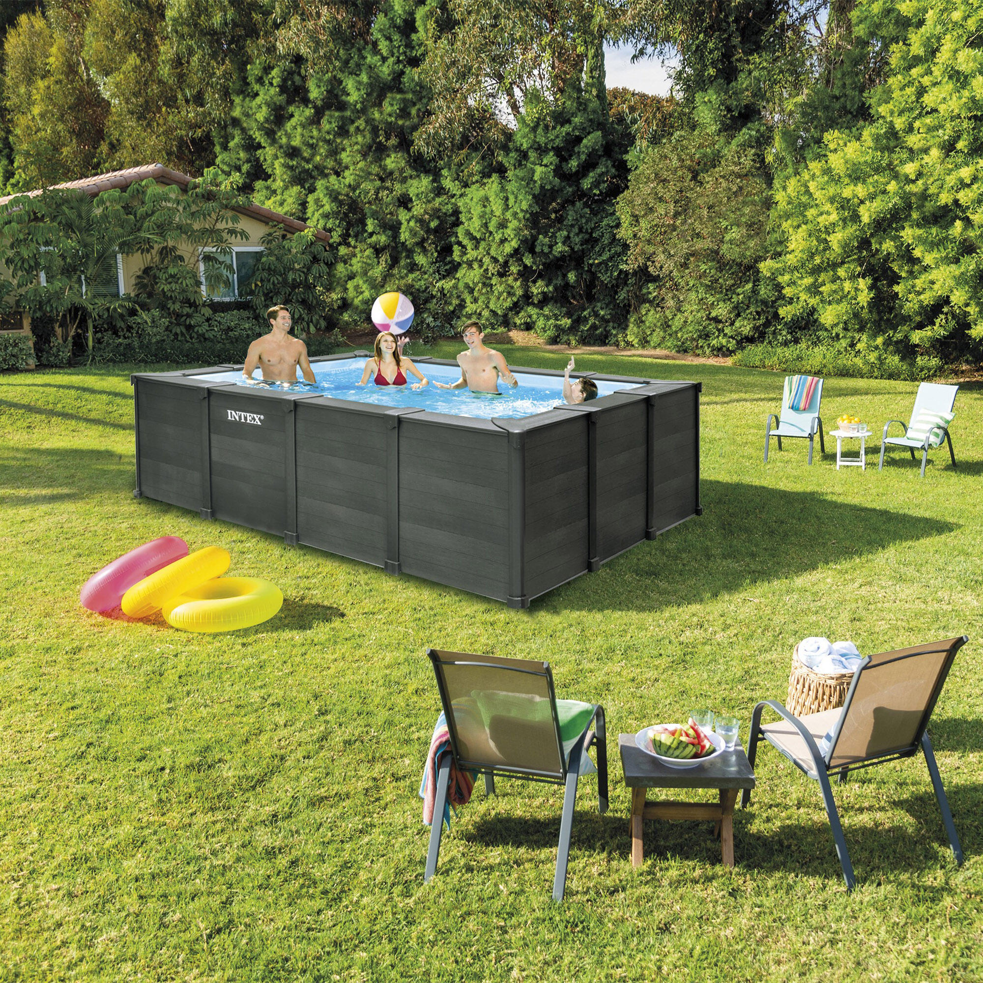 Intex 26396NP - Piscina Graphite Gray Panel, Kit Completo, 400x300x124 cm 2/7