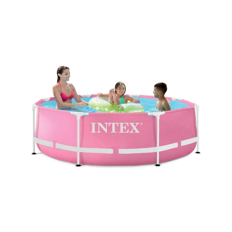 Piscine tubulaire Metal Frame Pink ronde 2,44 x 0,76 m (avec filtration)