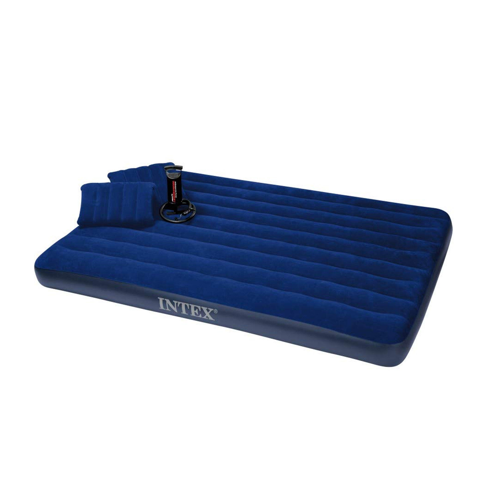Intex 68765 - Materasso Downy con due cuscini e pompa manuale, 152x203x25 cm 2/4