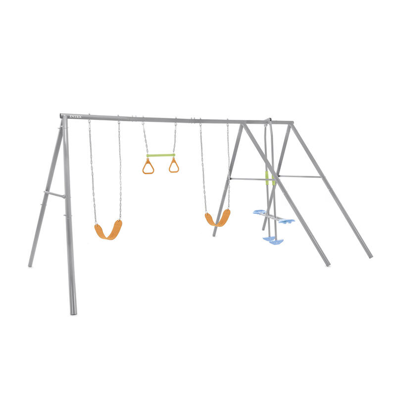 Intex 44131 - Altalena Swing Set Grigia, 4 componenti, 465x249x203 cm