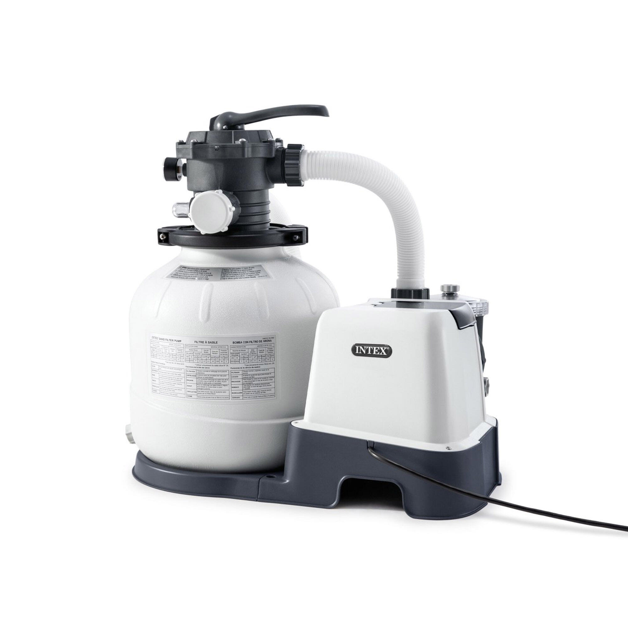 INTEX Intex 26680 - Pompa Filtro a Sabbia con Clorinatore Krystal Clear, 10000 L/h