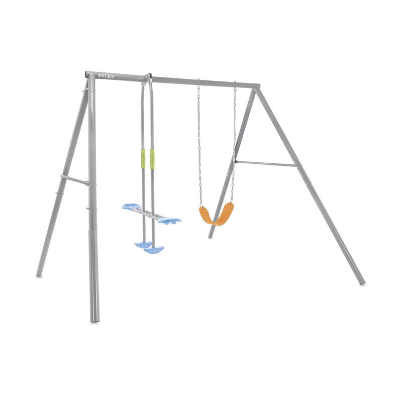 Intex 44122 - Altalena Swing Set Grigia, 2 componenti, 249x249x203 cm
