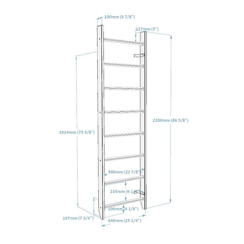 Sprossenwand BenchK Serie 1 aus Buche 220 cm beige, 8 Sprossen 7/7