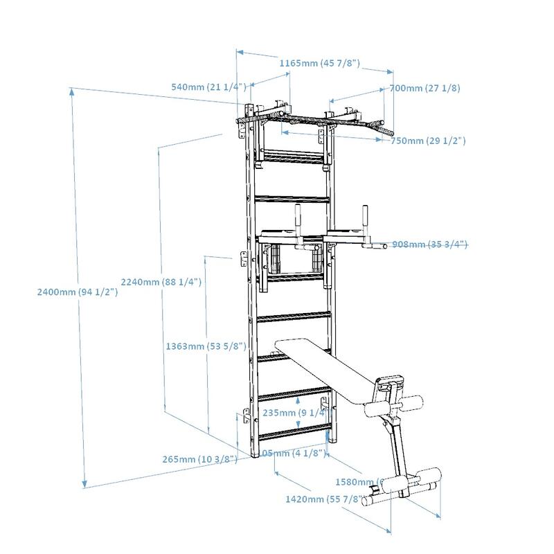 Wielofunkcyjna drabinka sportowa BenchK 733W