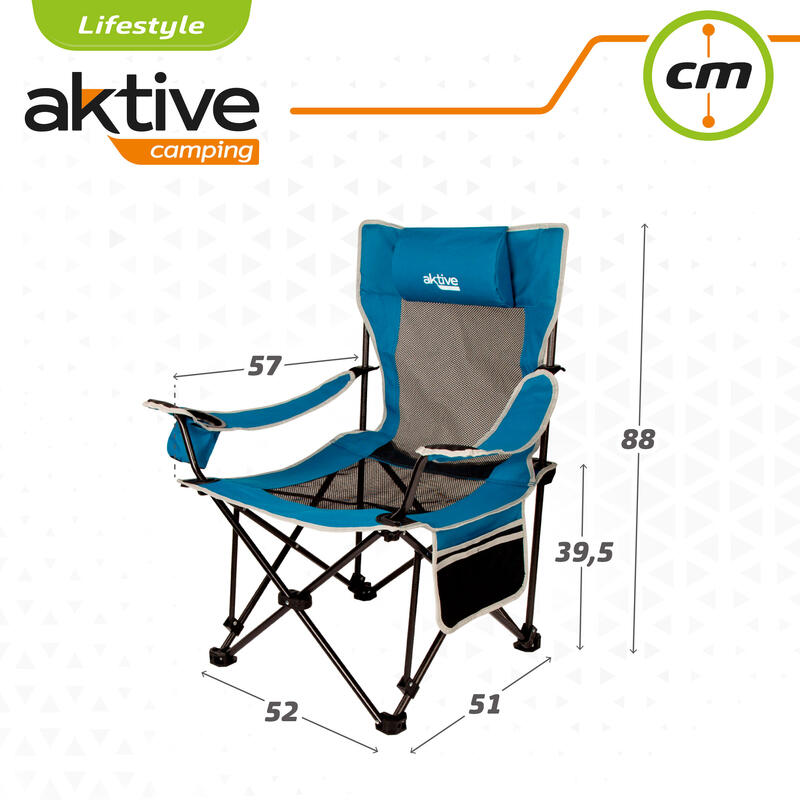 Chaise longue pliante de camping Aktive