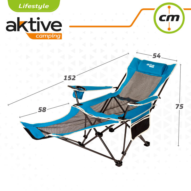 Chaise longue pliante de camping Aktive