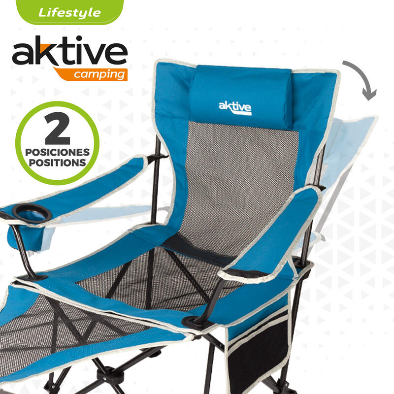 Chaise longue pliante de camping Aktive