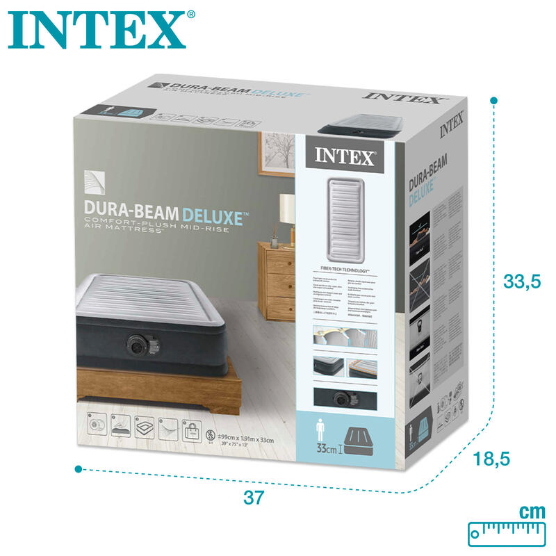 Colchón hinchable INTEX Dura-Beam Deluxe Comfort-Plush - 99x191x33 cm