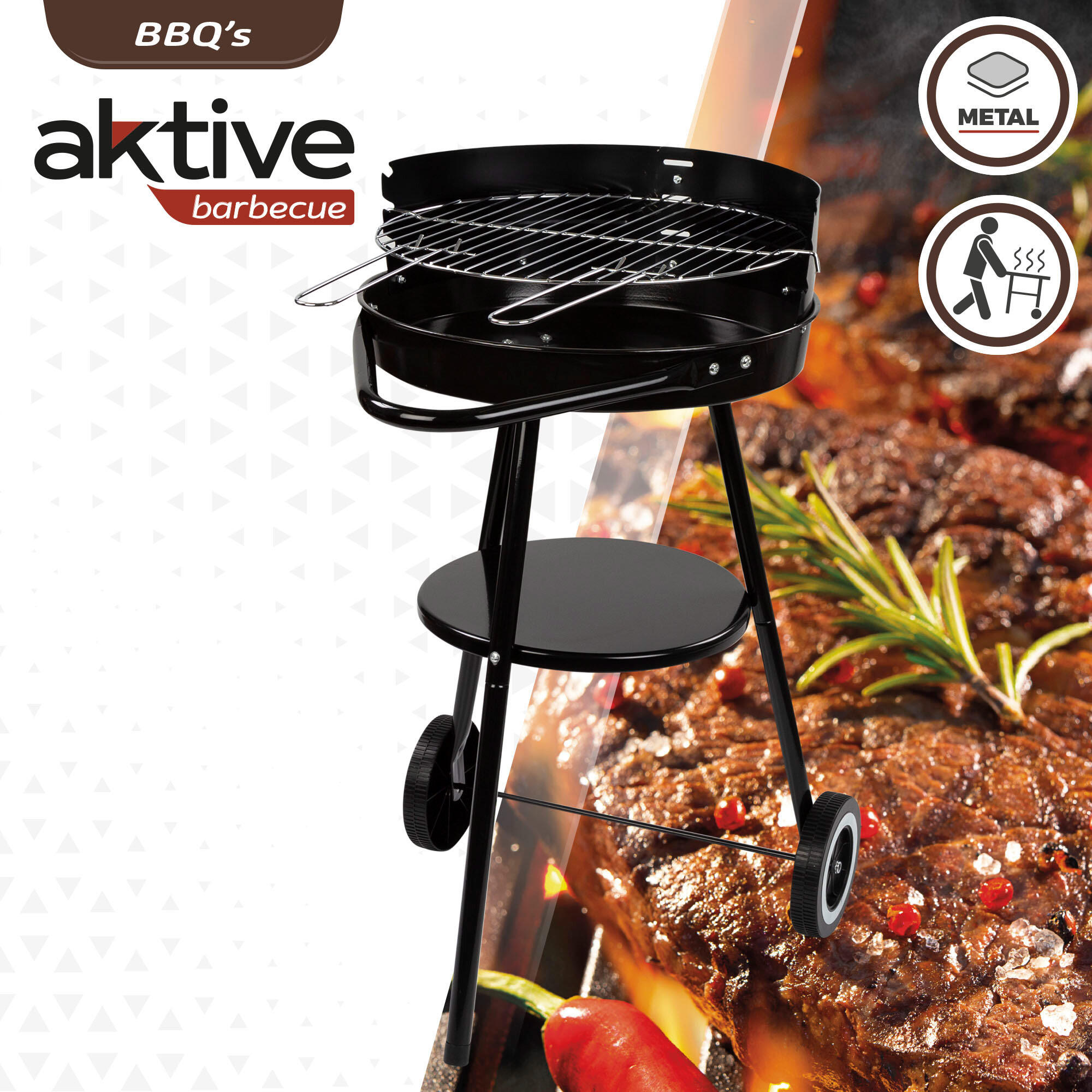 Barbacoa carbón portátil Aktive 2/7