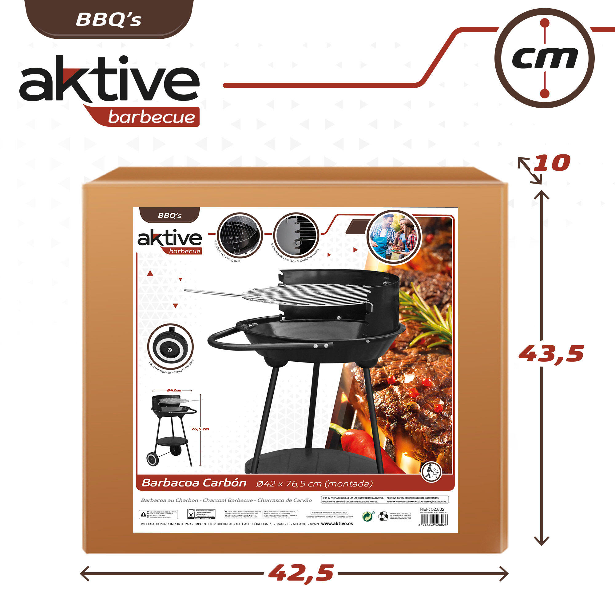 Barbacoa carbón portátil Aktive 7/7