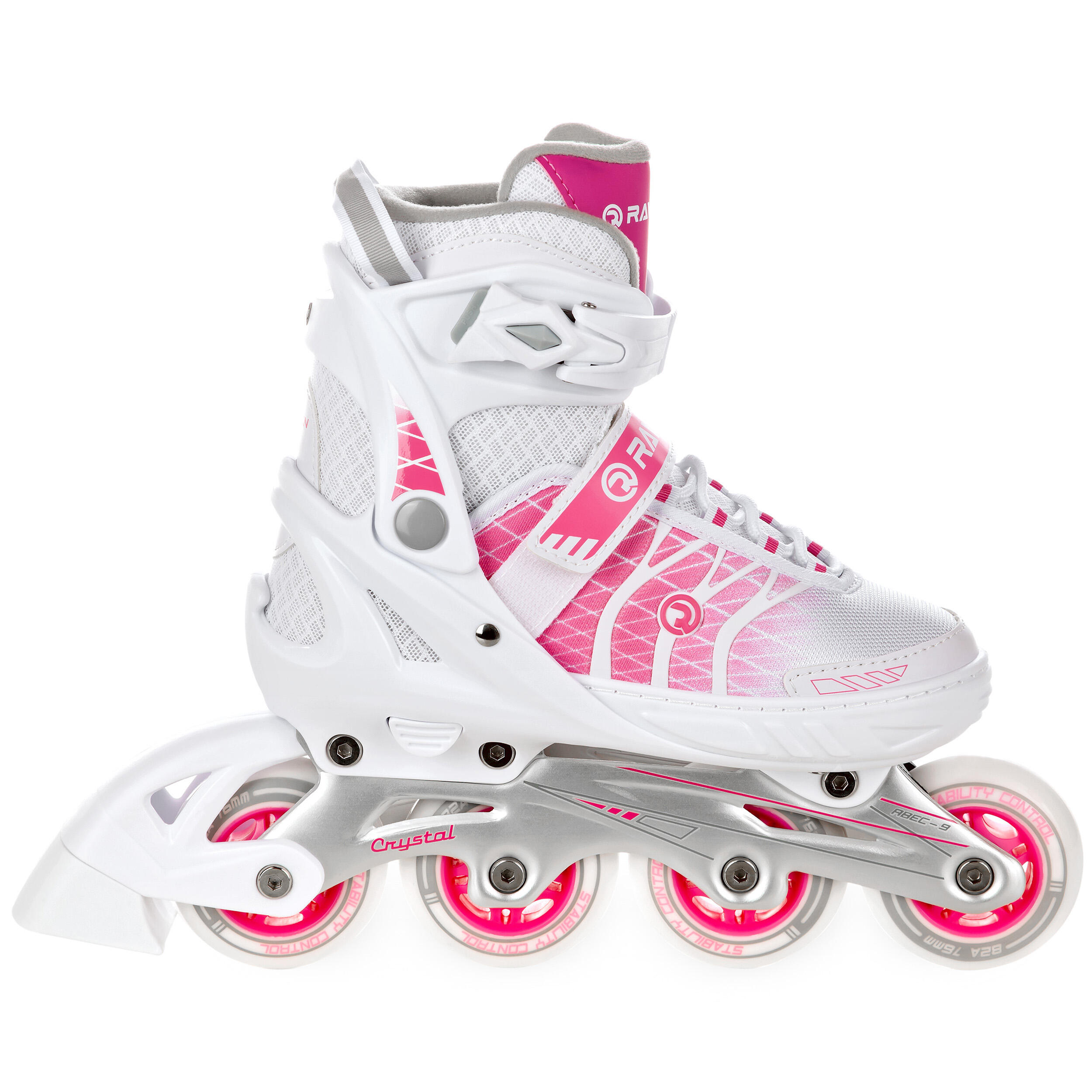 Pattini regolabili Crystal Bianco/Rosa 2/5