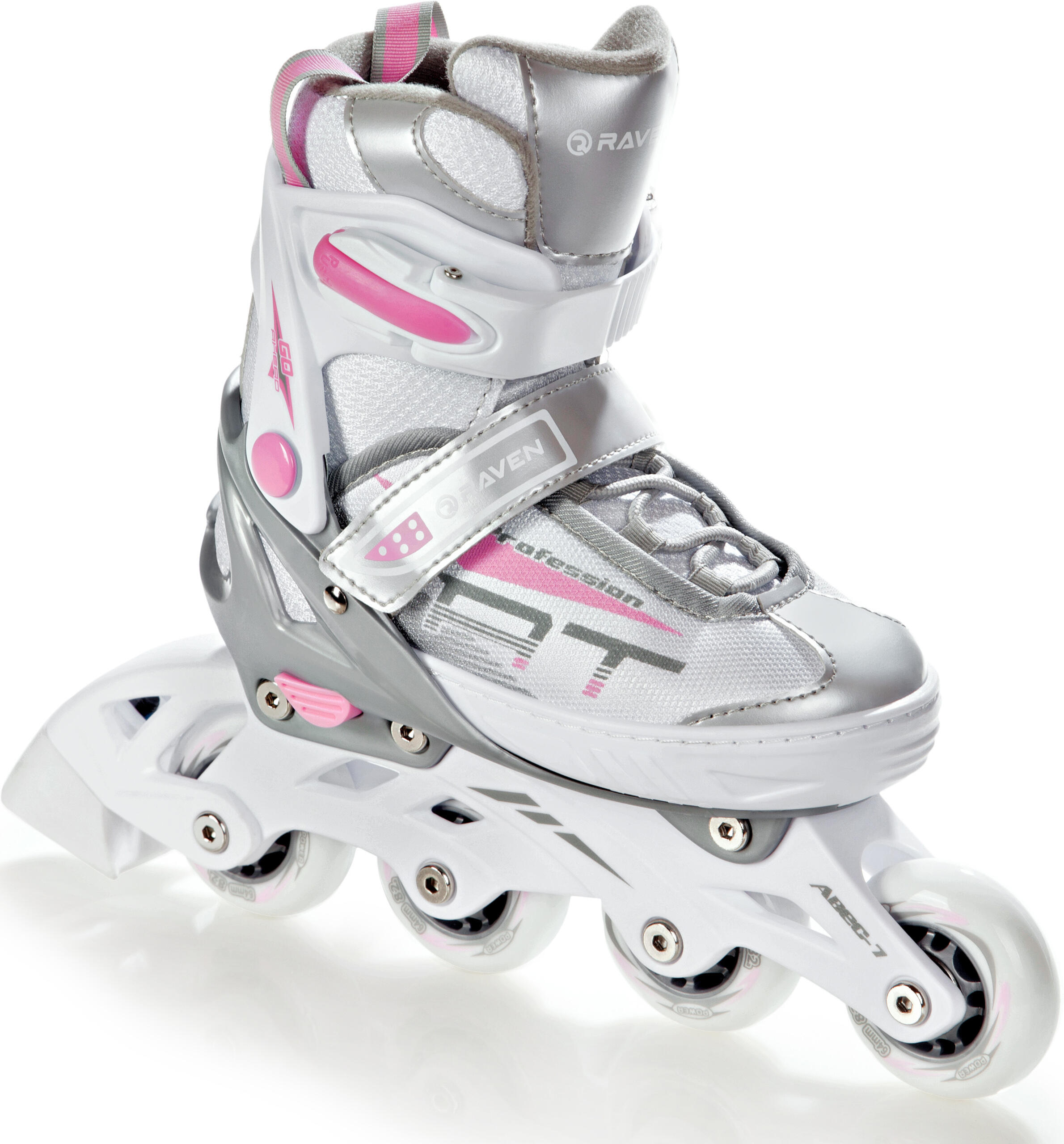 Patins em Linha ajustável Raven Profession Branco/Rosa 4/7