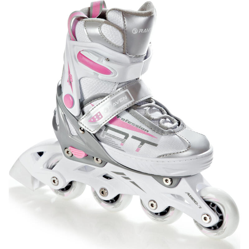 Patins em Linha ajustável Raven Profession Branco/Rosa