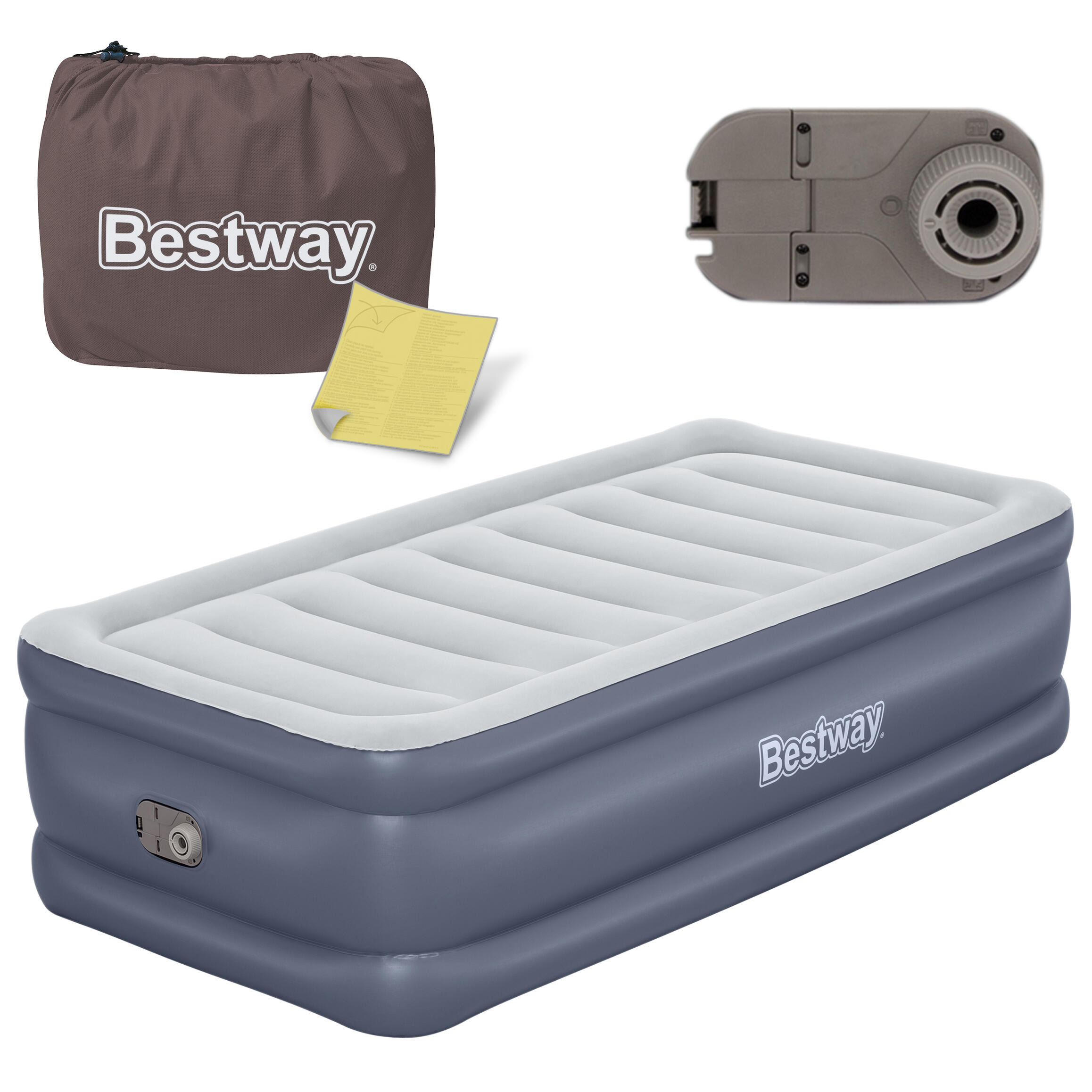 BESTWAY Colchón hinchable senderismo con bomba integrada Bestway 191x97x51cm gris