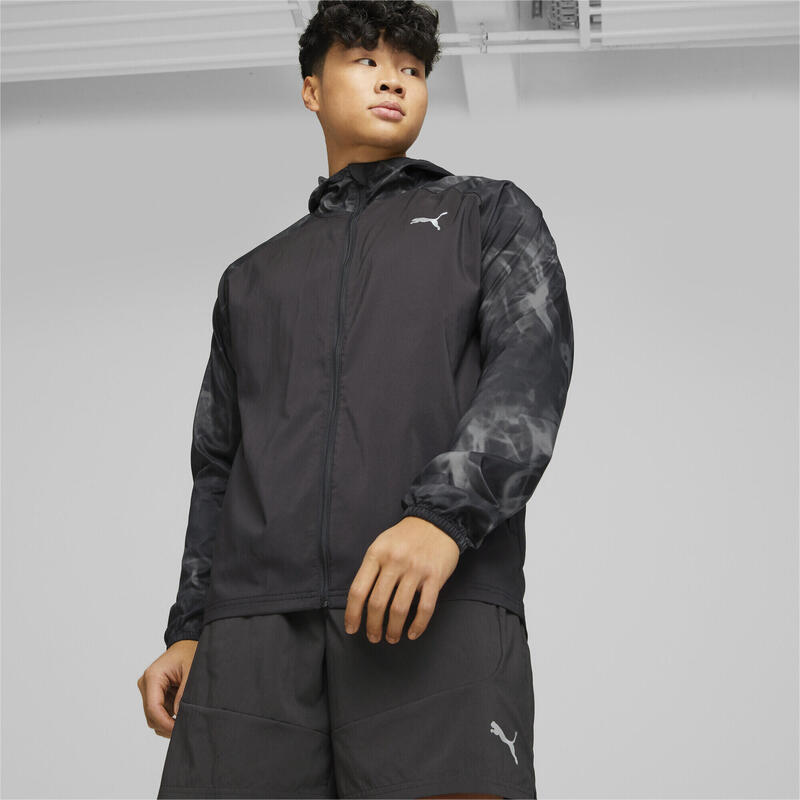 Run Favourite Printed Woven Jacke Herren PUMA Black Aop