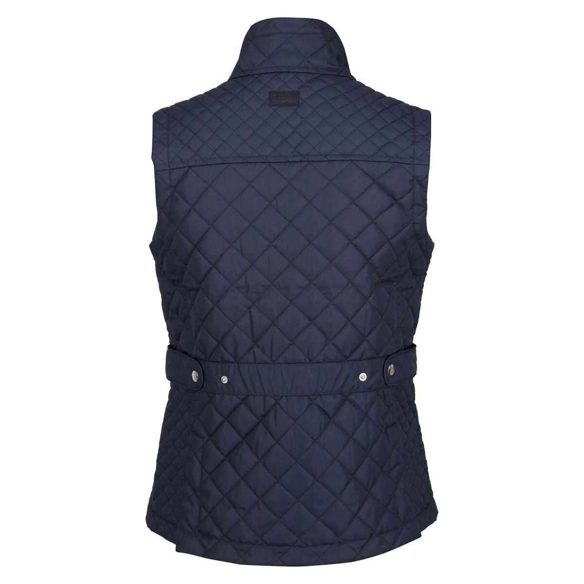 Womens/Ladies Charleigh Checked Quilted Body Warmer (Navy) 2/5