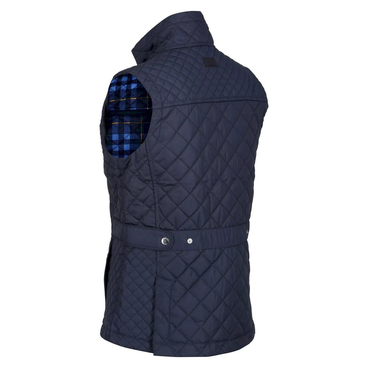 Womens/Ladies Charleigh Checked Quilted Body Warmer (Navy) 4/5