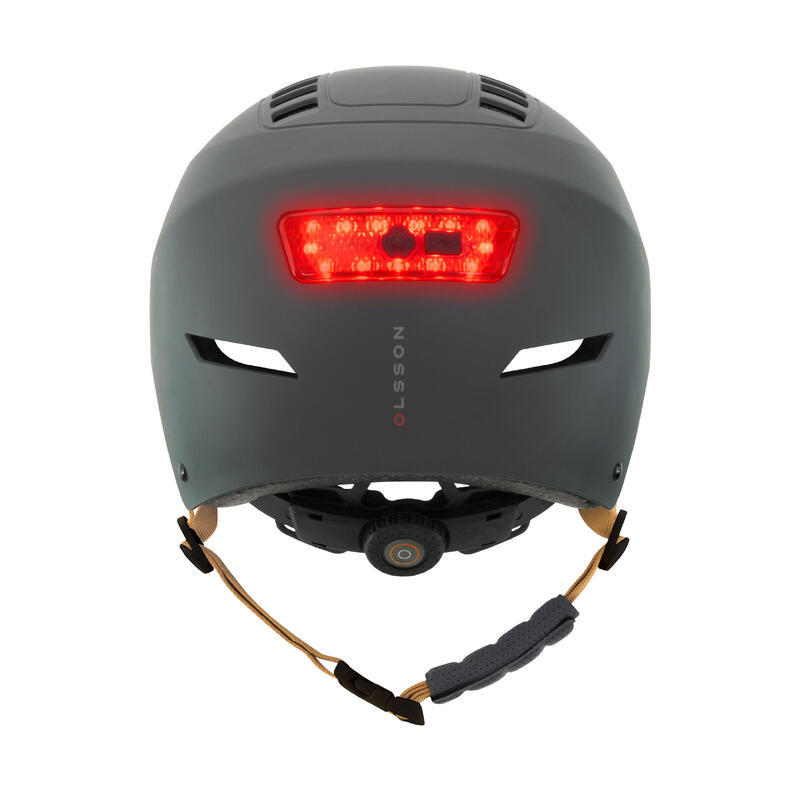 Casco con luz Urban Light Antracita M/L 55-58cm Patinete skate Patines bicicleta