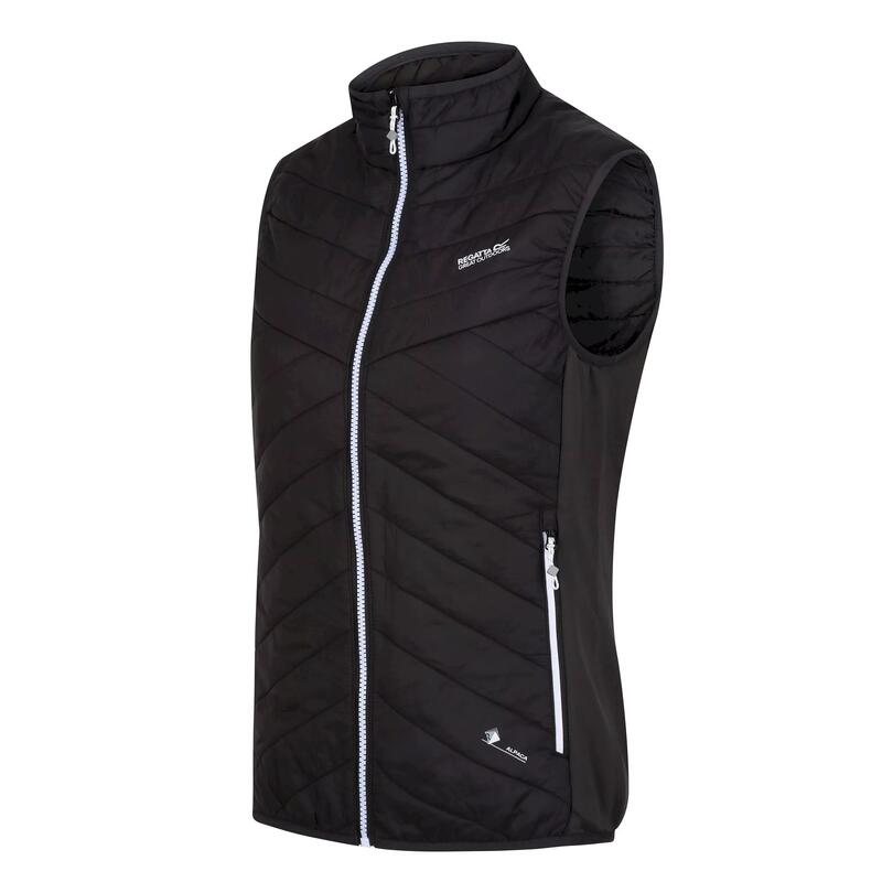 Chaleco Forro Polar Halton V de Softshell para Mujer Negro, Ceniza