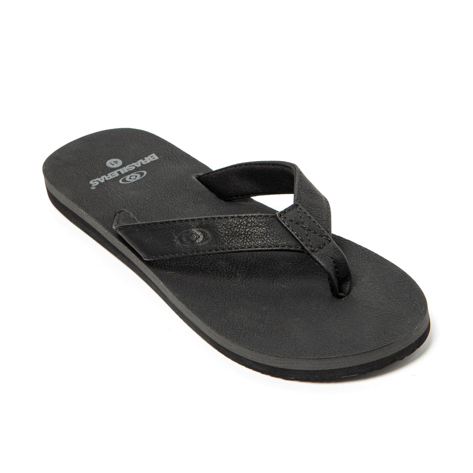 Tongs noires avec semelle antidérapante pour homme 2/7