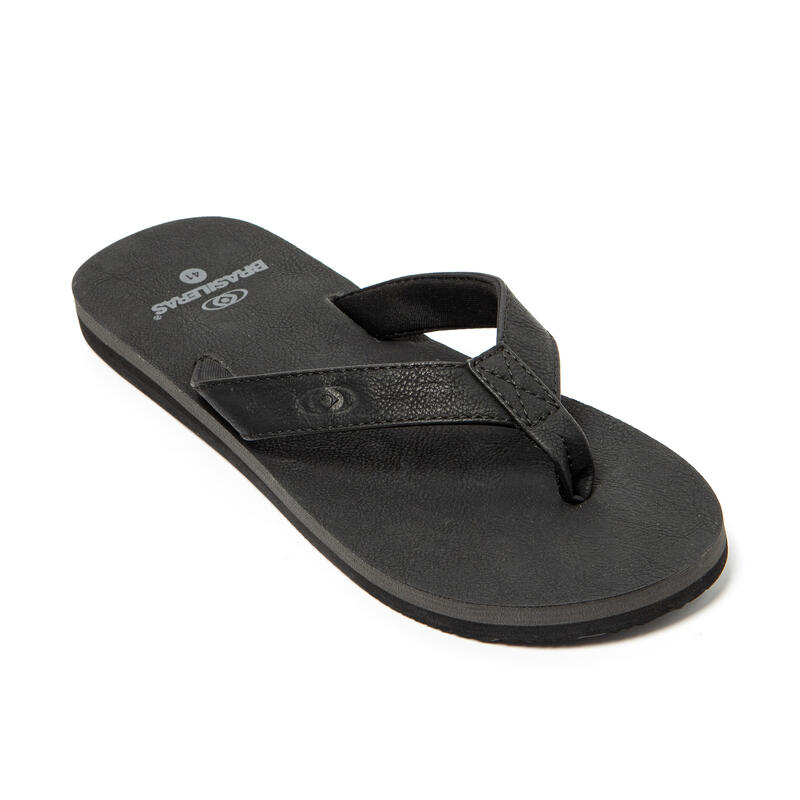 Zwarte teenslippers met antislipzool voor heren