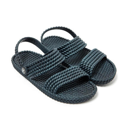 Sandales noires pour femme avec semelles en gomme antidérapantes
