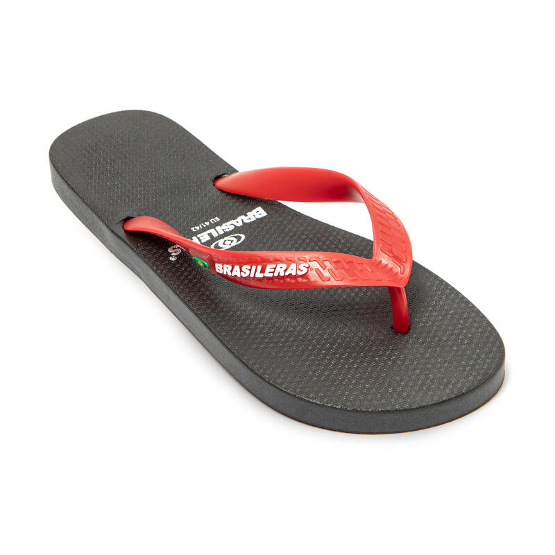 Chanclas Dedo Brasileras De Hombre Rojo Y Negro Suela Antideslizante