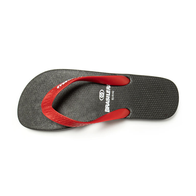 Chanclas Dedo Brasileras De Hombre Rojo Y Negro Suela Antideslizante