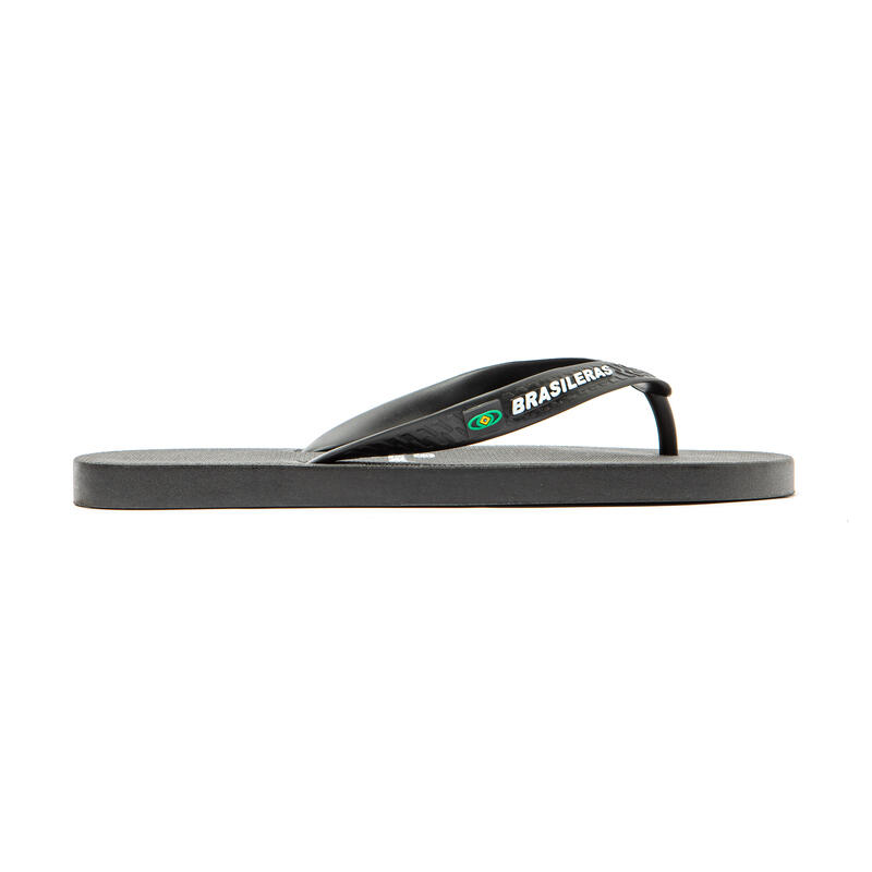 Tongs noires avec semelles antidérapantes pour hommes