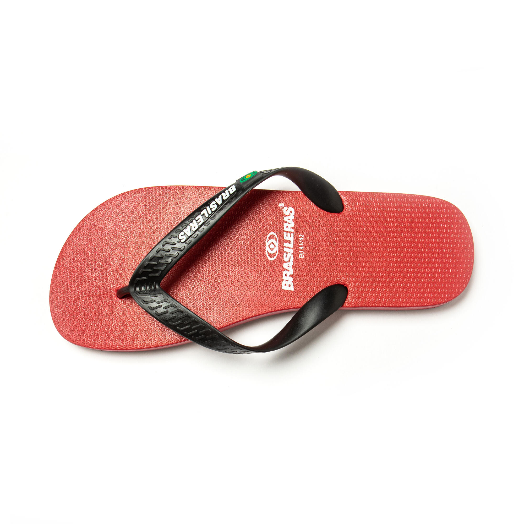 Chanclas Dedo Brasileras De Hombre Rojo Y Negro Suela Antideslizante 5/7