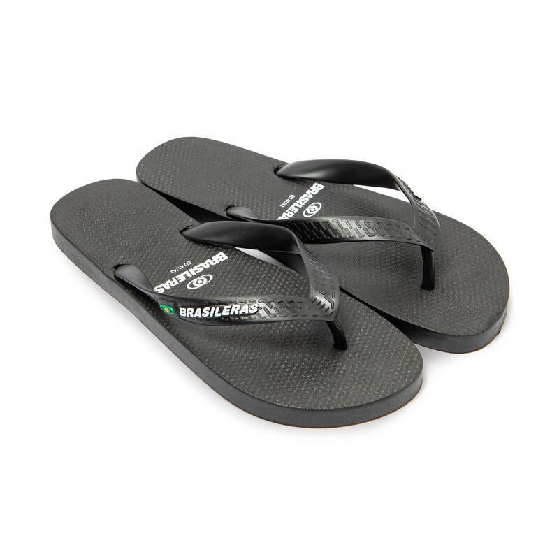 Schwarze BRASILERAS Herren-Flip-Flops mit rutschfesten Sohlen