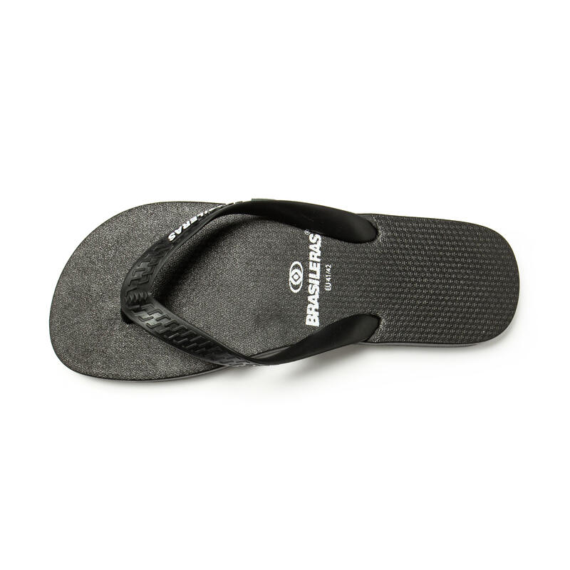 Zwarte teenslippers met antislipzool voor heren