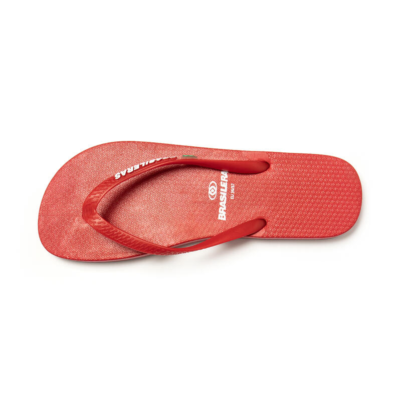 BRASILERAS Toe Flip Flops für Frauen Rot mit rutschhemmender Gummisohle