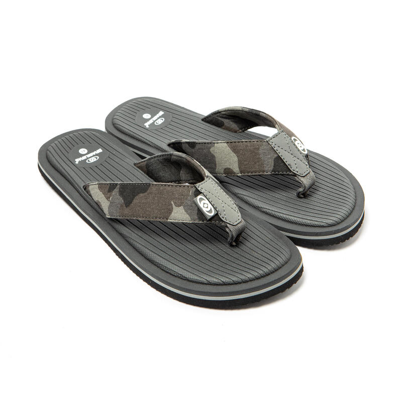 Herren BRASILERAS Toe Flip Flops Grau mit rutschfester Sohle