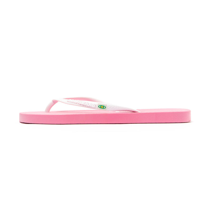 Tongs pour femmes, rose et blanc, avec semelle antidérapante