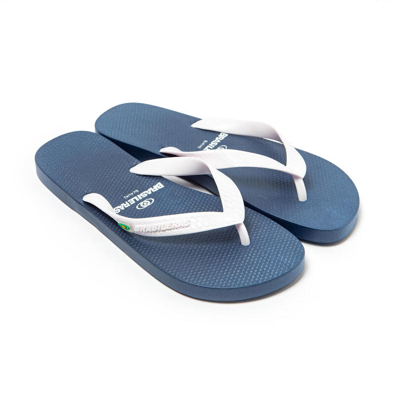 Chanclas Dedo Brasileras De Hombre Azul Y Blanco Suela Antideslizante