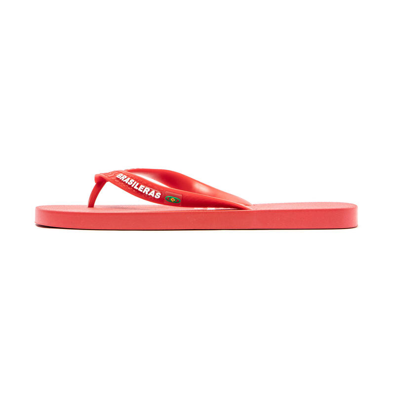 Tongs pour hommes, rouges avec semelles antidérapantes