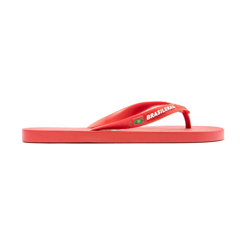 Herren BRASILERAS Toe Flip Flops Rot mit rutschfesten Sohlen