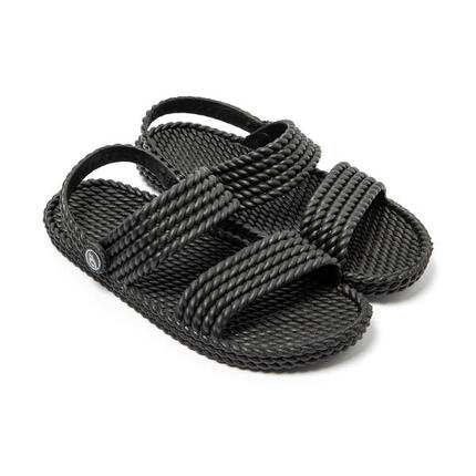 Sandales noires pour femme avec semelles en gomme antidérapantes