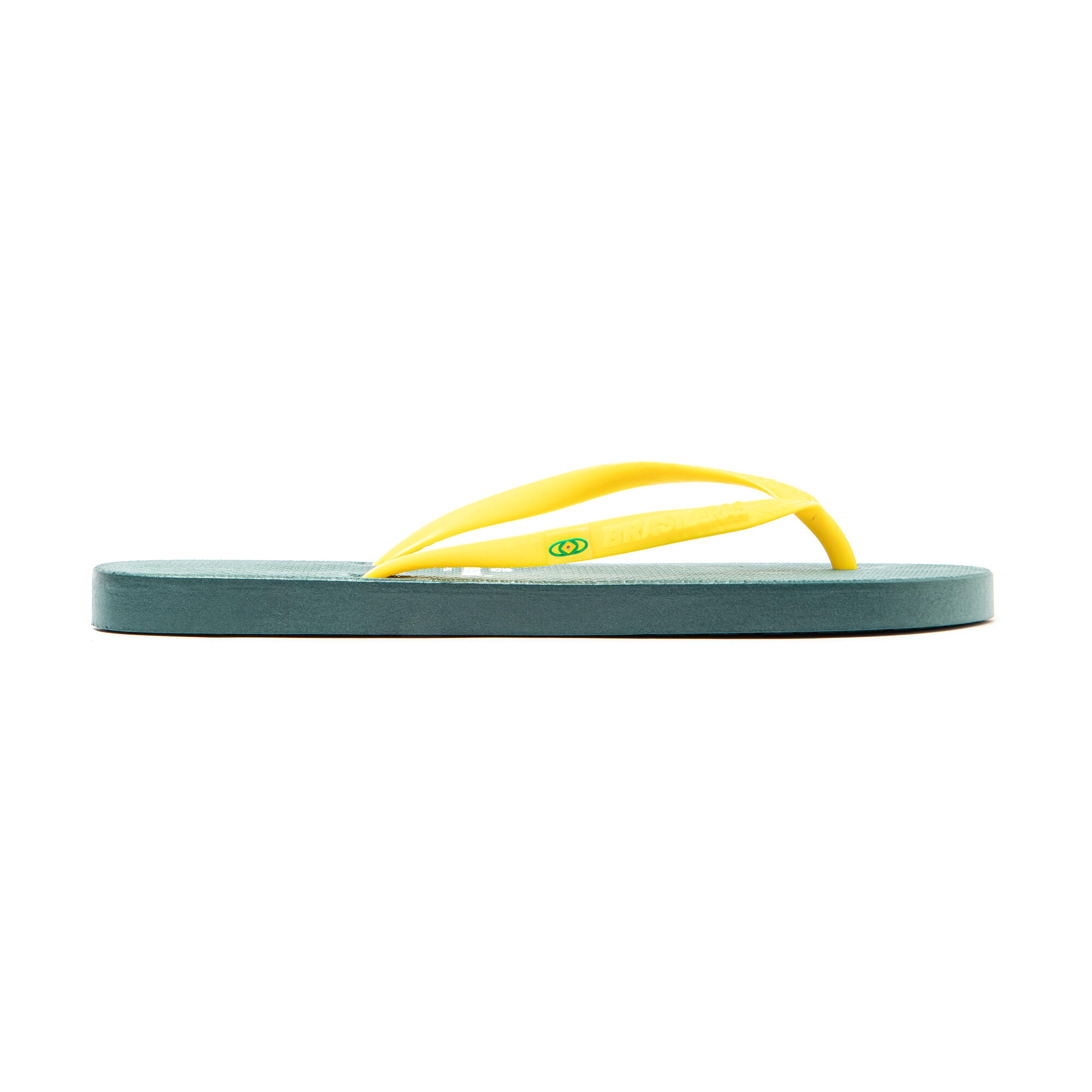 Chanclas Dedo Brasileras De Mujer Verde Y Amarillo Suela Antideslizante 3/7