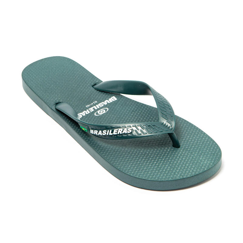 Herren BRASILERAS Toe Flip Flops Militärgrün Anti-Rutsch-Sohle