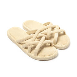 Sandales beige pour femmes avec semelle extérieure en caoutchouc antidérapante