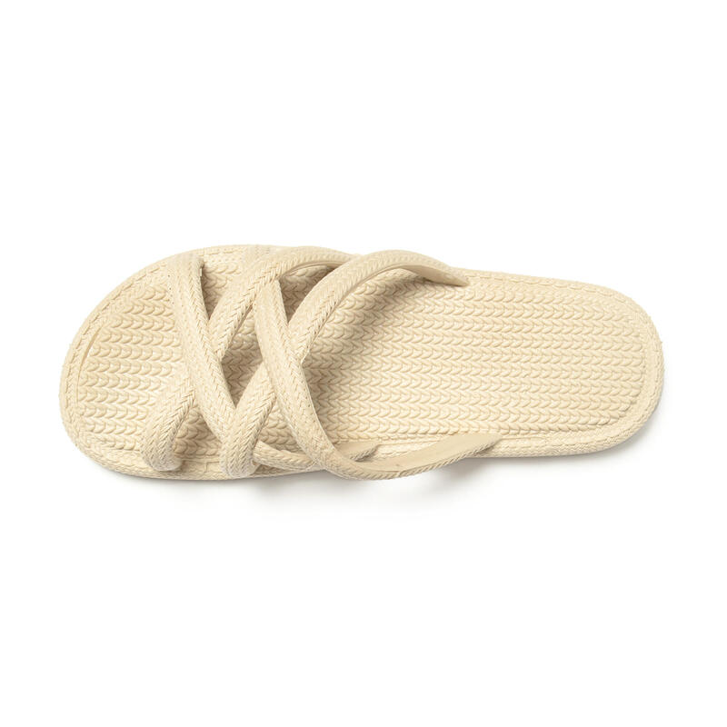 Vrouwen Beige Brasilerase Sandalen met Slip-Resistente Rubberen Buitenzool