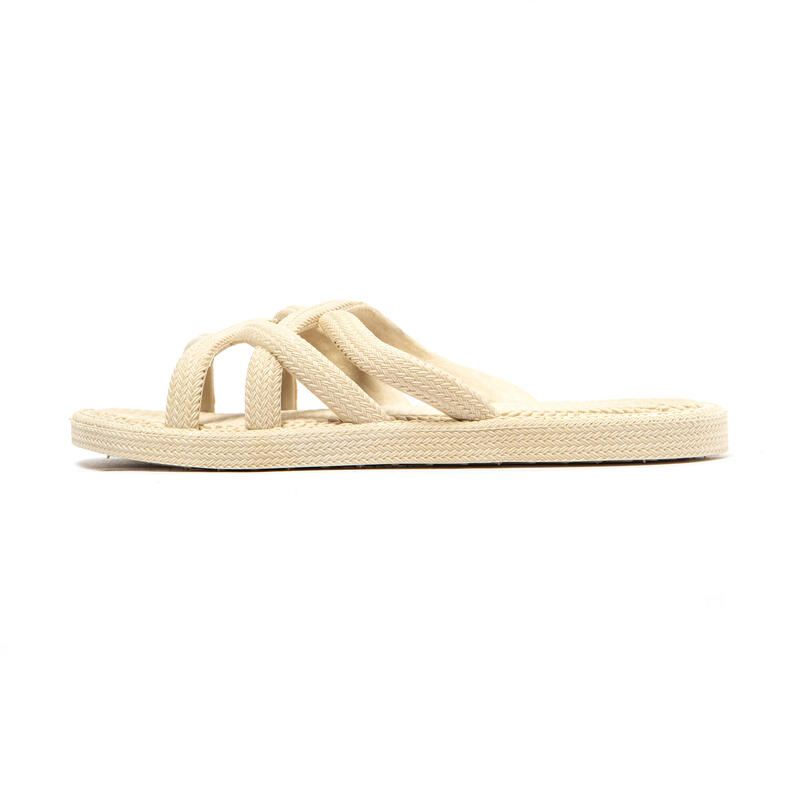 Sandali Brasileras beige da donna con suola in gomma antiscivolo