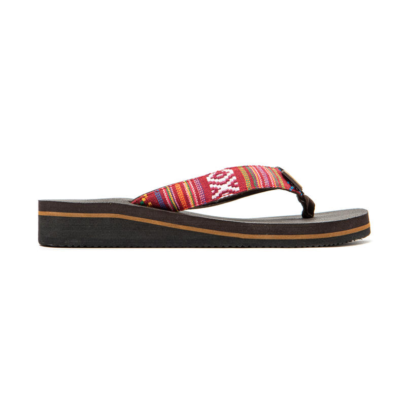 BRASILERAS Toe Flip Flops für Frauen Rot mit rutschhemmender Gummisohle