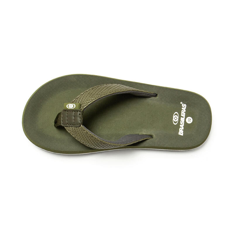 Kinderen Militair Groene Brasilerase Teenslippers met Slip-Resistente Zolen